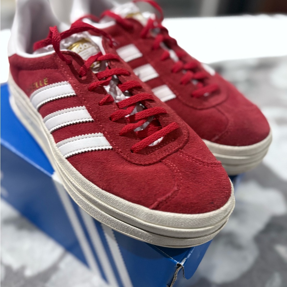 Adidas Gazelle platform  Red Suede Sneakers 8